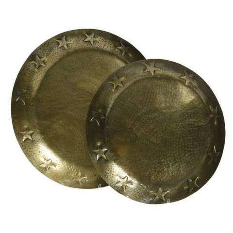 SET 2 PIATTI METALLO CSTELLE